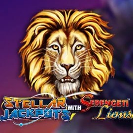 Stellar Jackpots with Serengeti Lions slot visual from Lightning Box Game available on spinoogrino.com